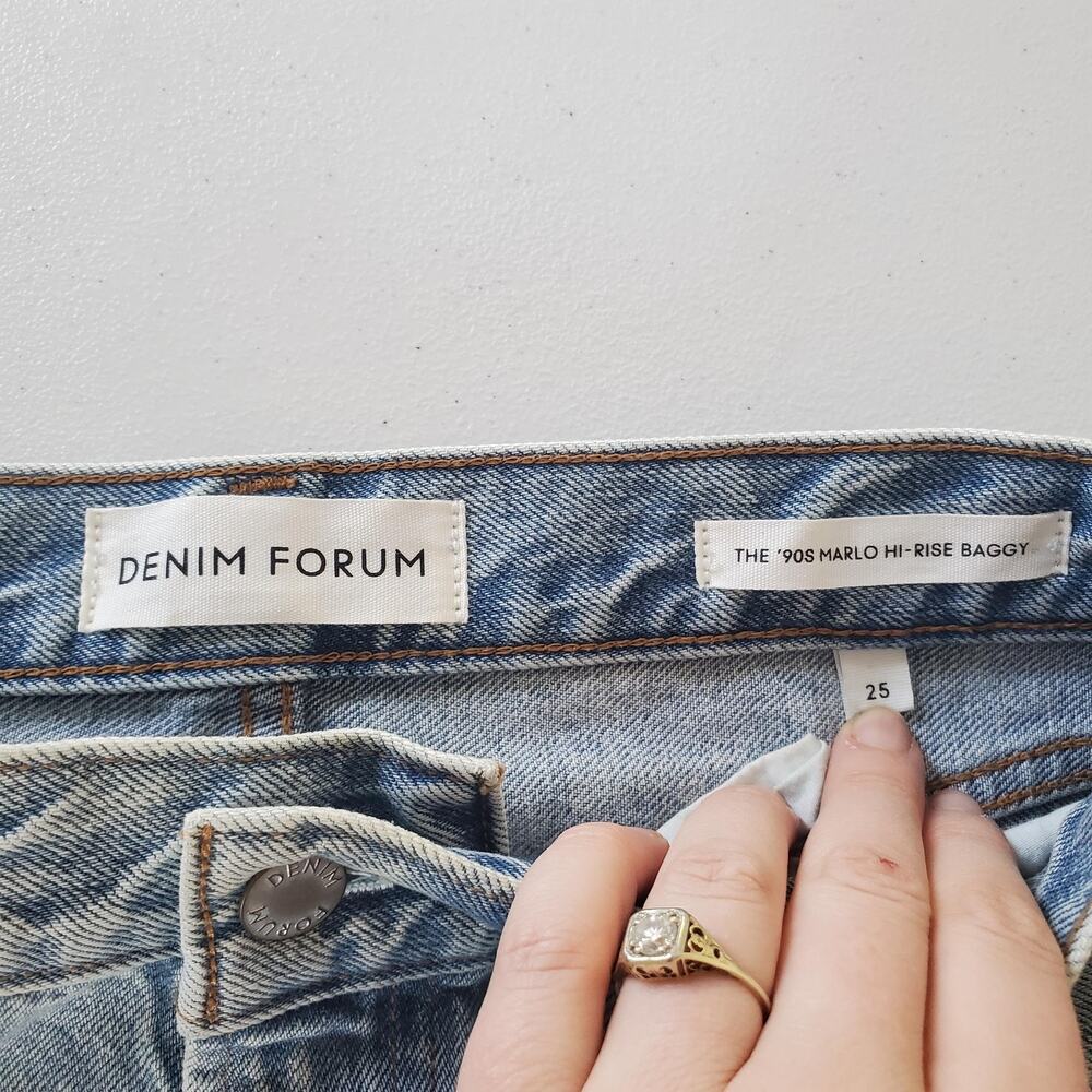 Denim Forum Jeans Womens 25 Light Wash 90s Marlo Hi-Rise Baggy Aritzia Blue - Picture 4 of 14
